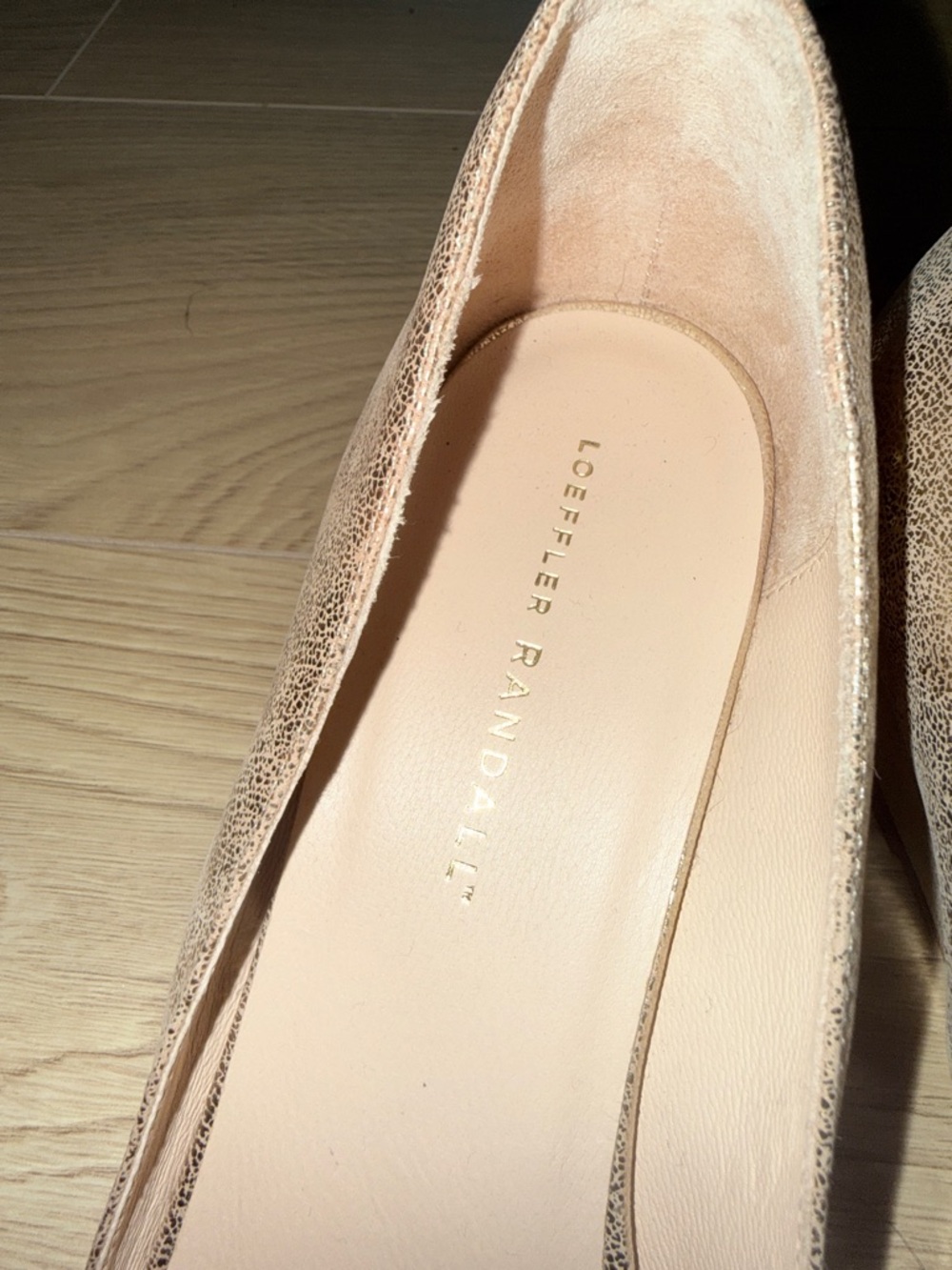Loeffler Randall Annabell Metallic Gold Open-Toe Wedge Sandals size 10 - Picture 3 of 13